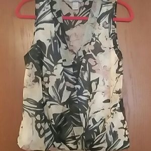 H&M sheer tank top with button crossover front